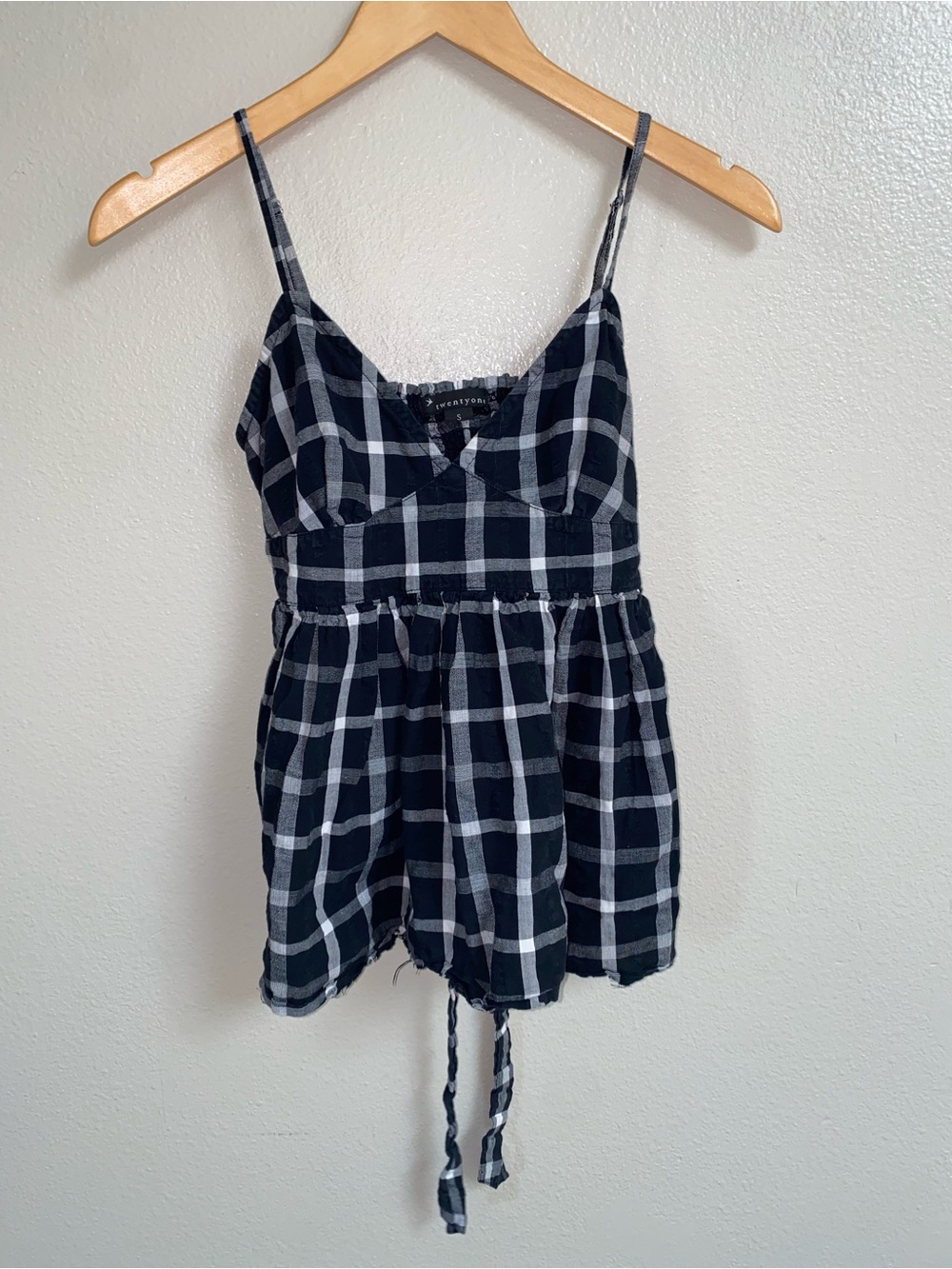 Forever 21 Y2K Plaid Babydoll Top Size Small